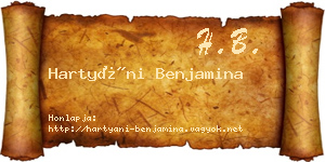 Hartyáni Benjamina névjegykártya